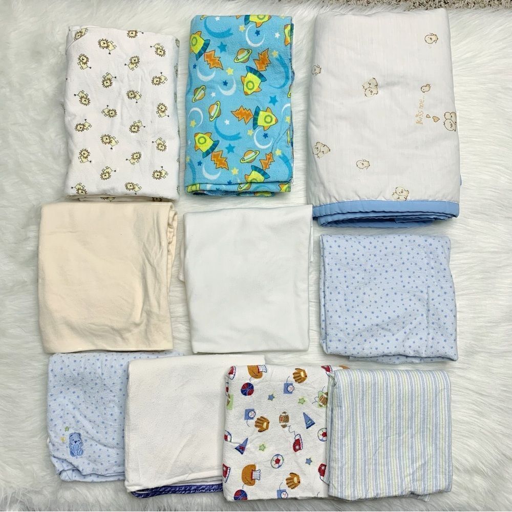 Baby Boy Swaddle Blankets LOT